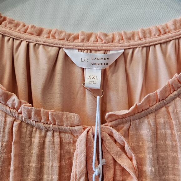 Lauren Conrad LC Light Orange Long Sleeve Flowy Blouse Size XXL - Picture 3 of 9